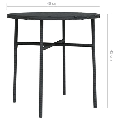 Salontafel 45 Cm Poly Rattan Zwart