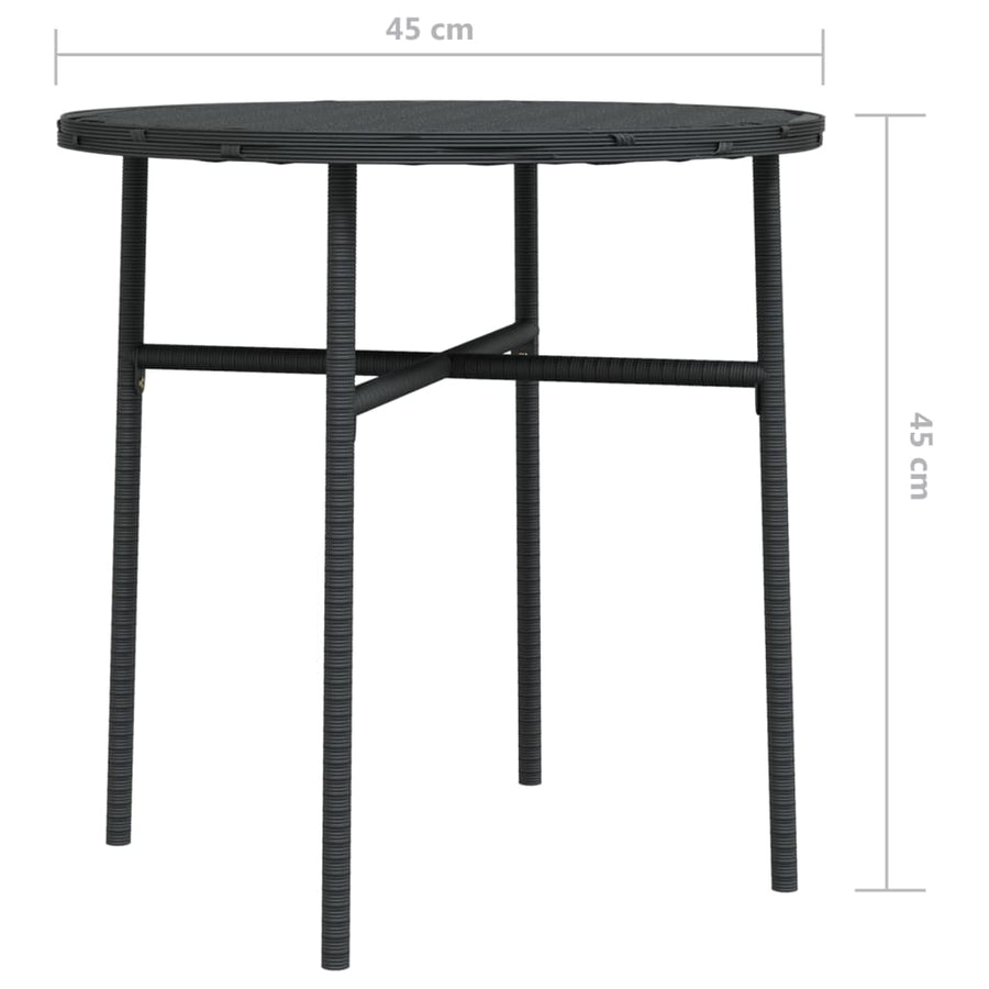 Salontafel 45 Cm Poly Rattan Zwart