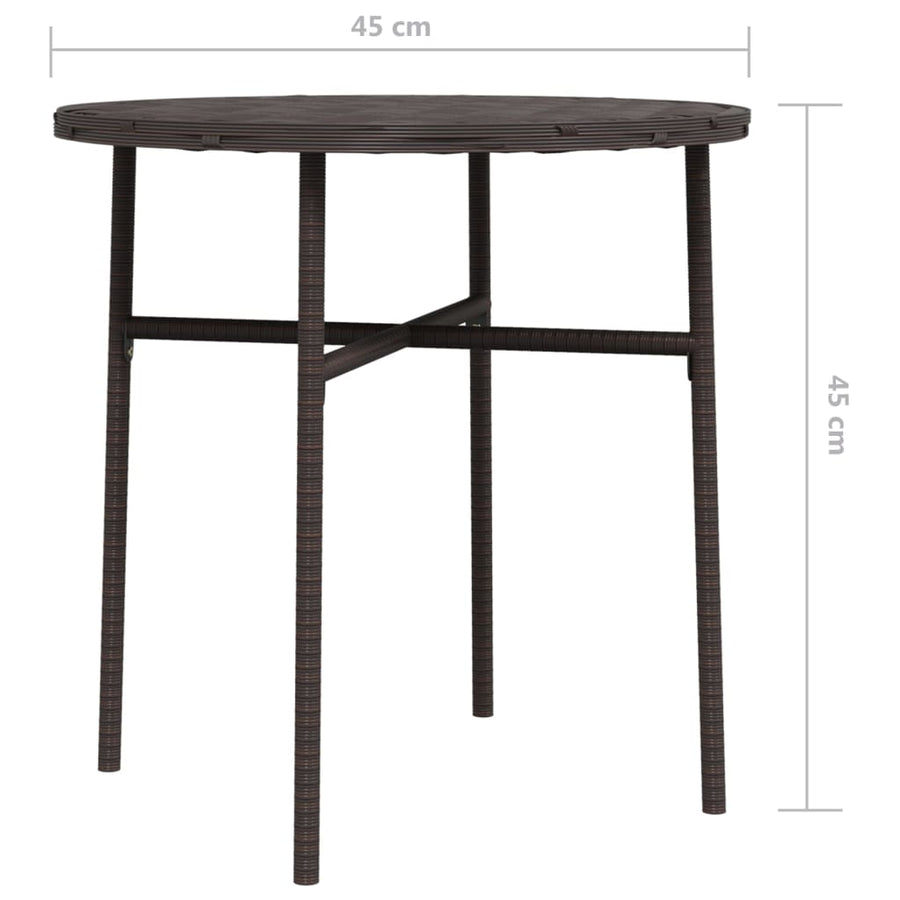 Salontafel 45 Cm Poly Rattan Bruin