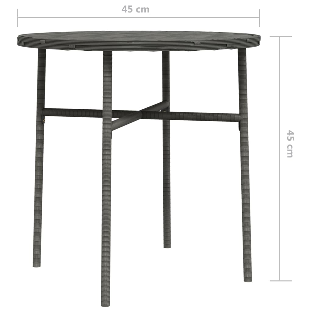 Salontafel 45 Cm Poly Rattan Grijs