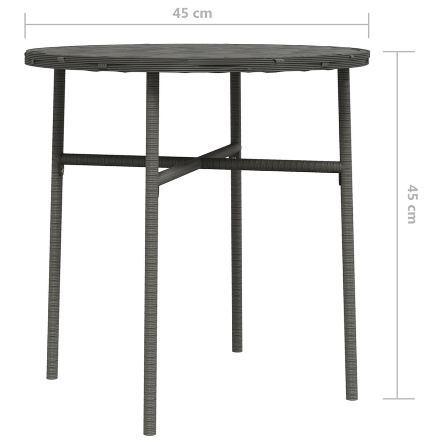 Salontafel 45 Cm Poly Rattan Grijs