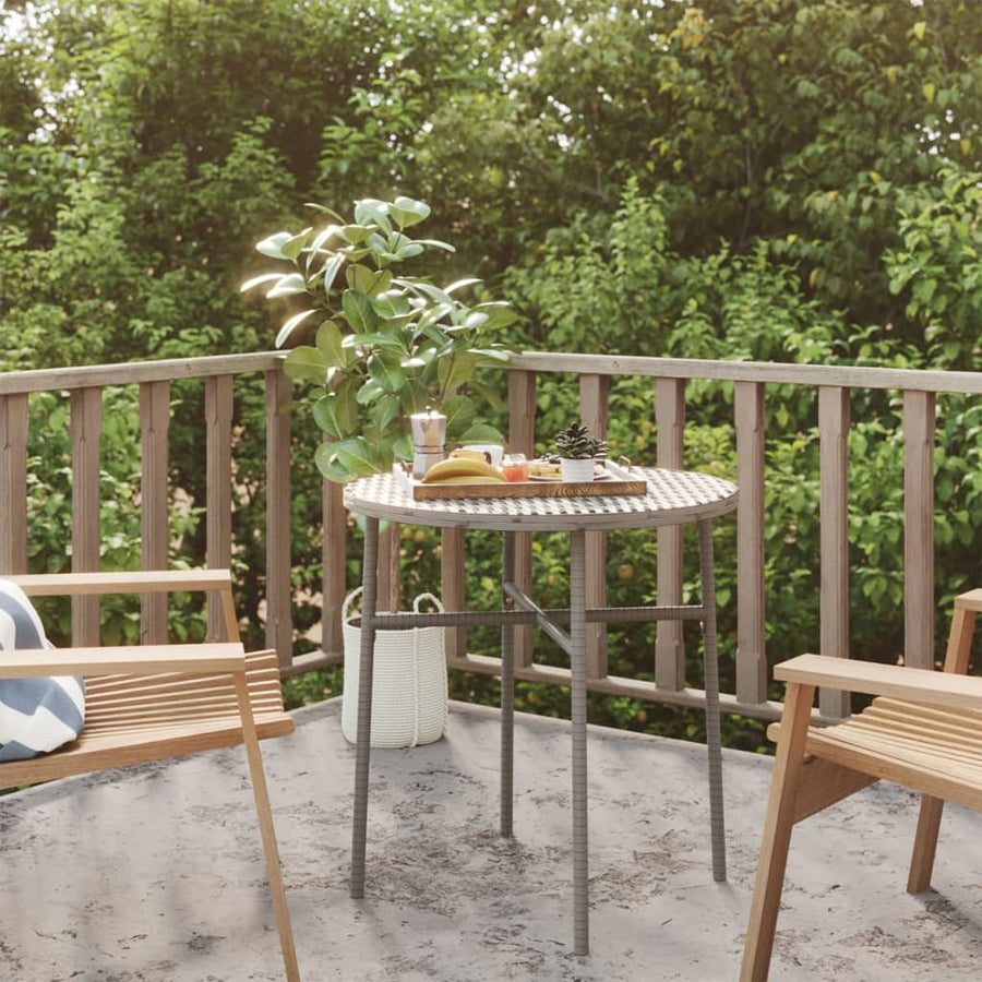 Salontafel 45 Cm Poly Rattan Grijs