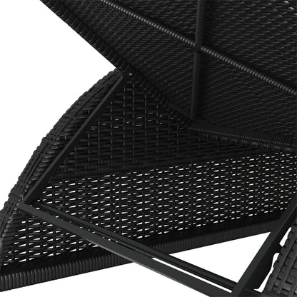 Ligbed Met Crèmewit Kussen Poly Rattan Zwart
