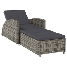 Ligbed Met Donker Kussen Poly Rattan Grijs