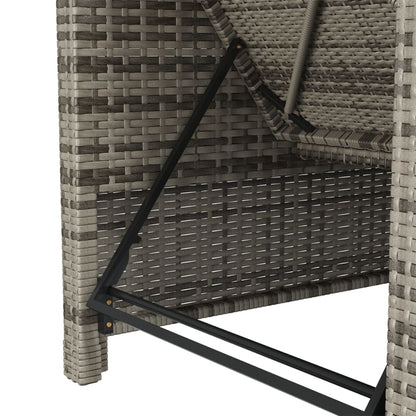 Ligbed Met Donker Kussen Poly Rattan Grijs