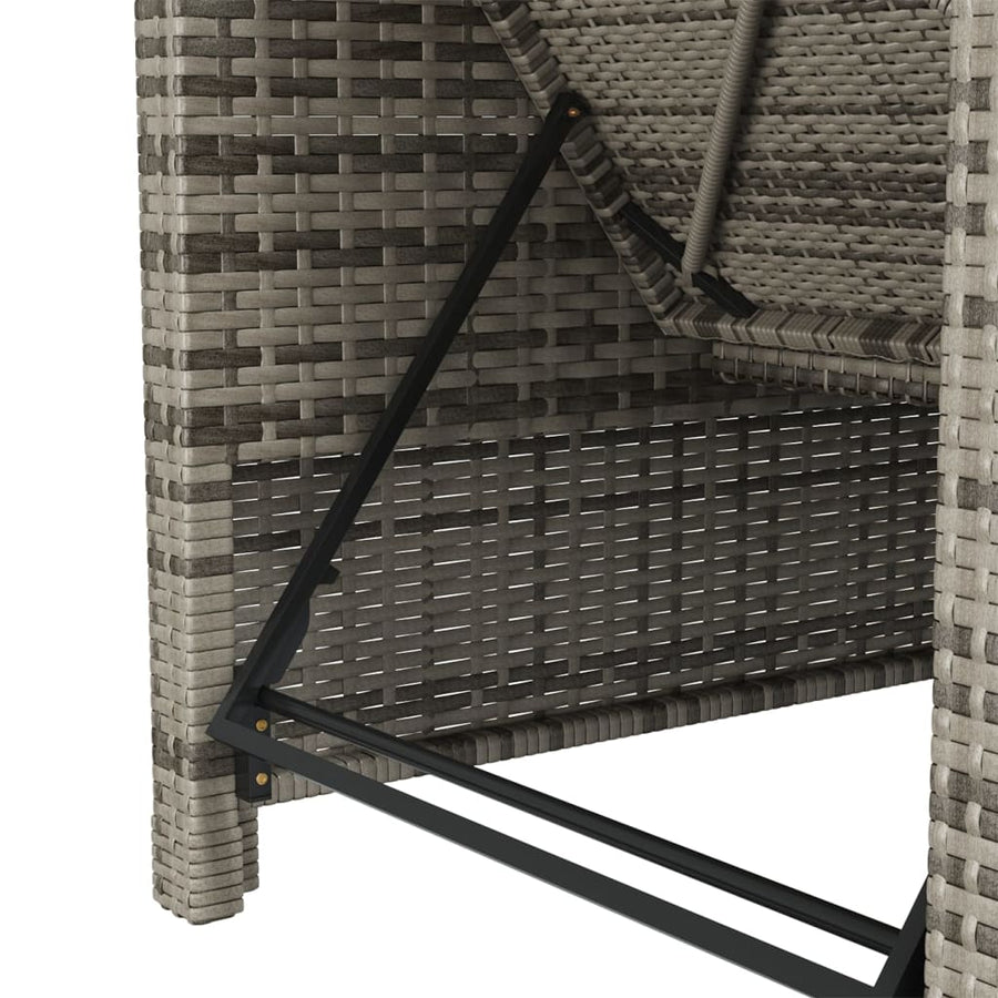 Ligbed Met Donker Kussen Poly Rattan Grijs