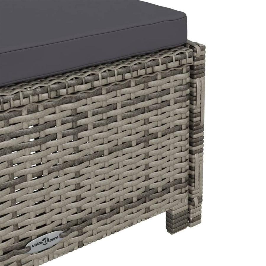 Ligbed Met Donker Kussen Poly Rattan Grijs