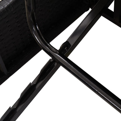 Ligbed Met Kussens Converteerbaar Poly Rattan Zwart