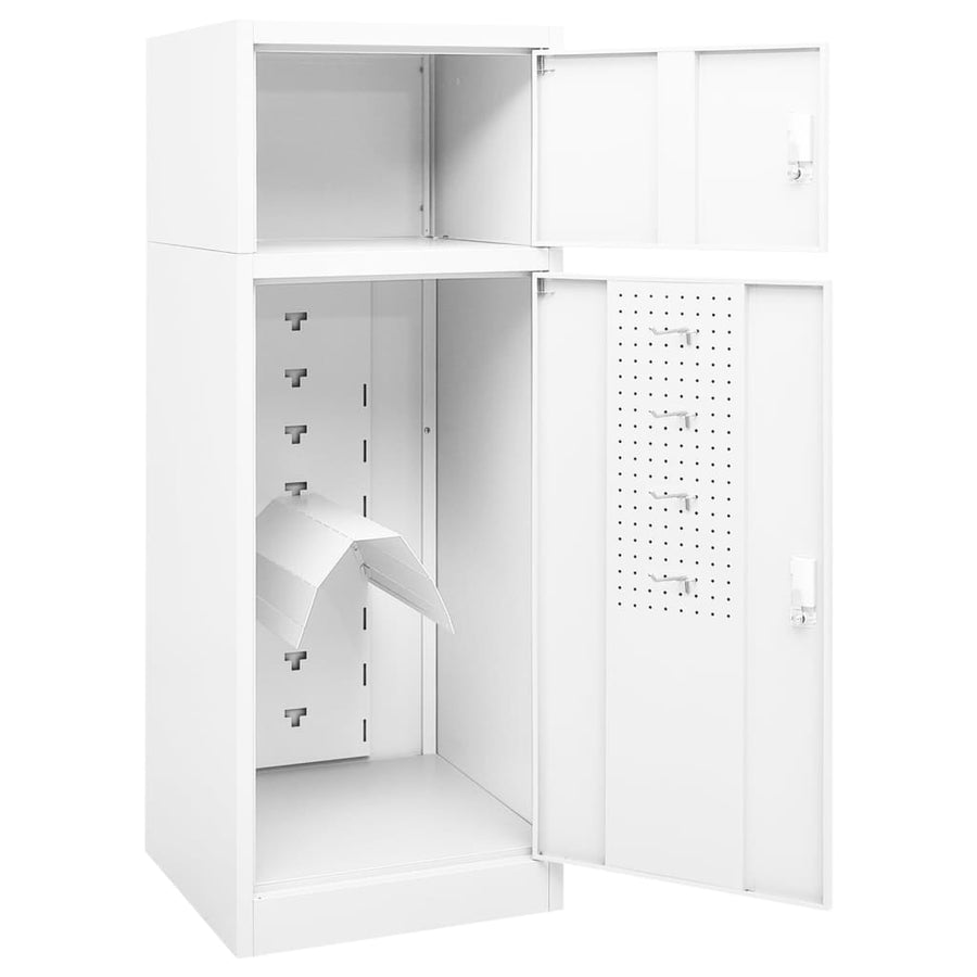 Zadelkast Staal 53 x 53 x 140 cm Wit