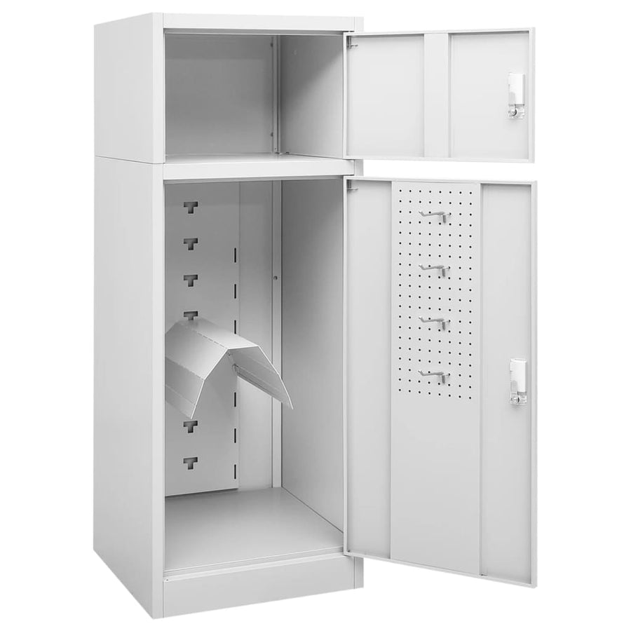 Zadelkast Staal 53 x 53 x 140 cm Lichtgrijs