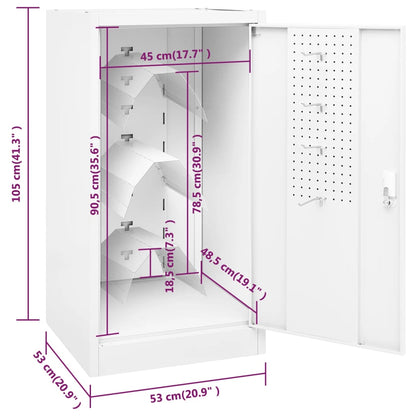 Zadelkast Staal 53 x 53 x 105 cm Wit