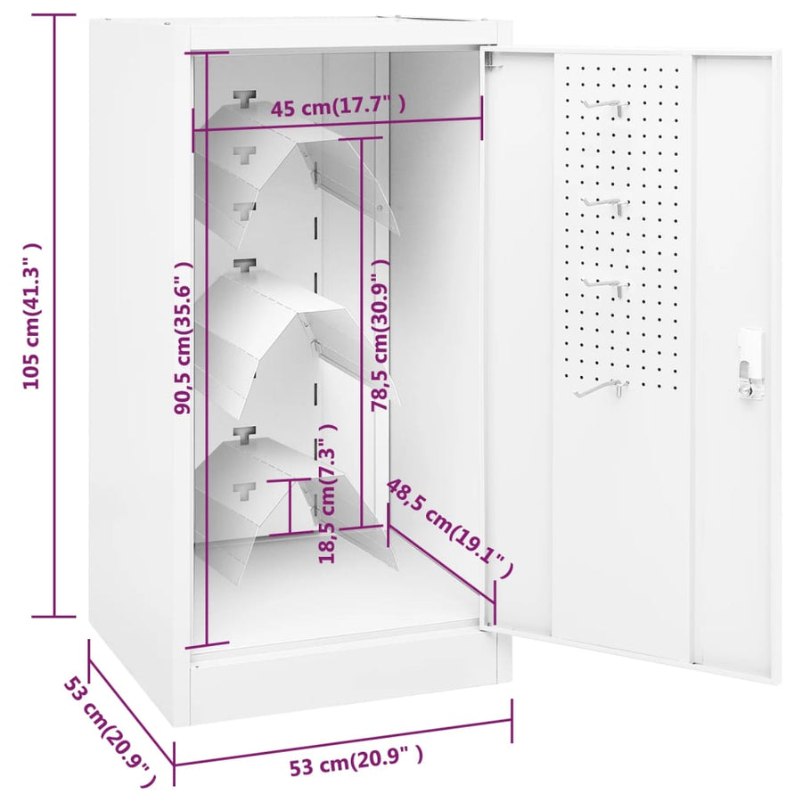 Zadelkast Staal 53 x 53 x 105 cm Wit