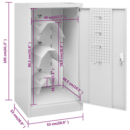 Zadelkast Staal 53 x 53 x 105 cm Lichtgrijs