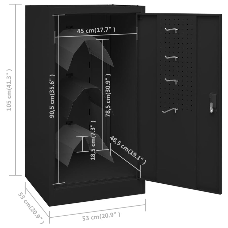 Zadelkast Staal 53 x 53 x 105 cm Zwart