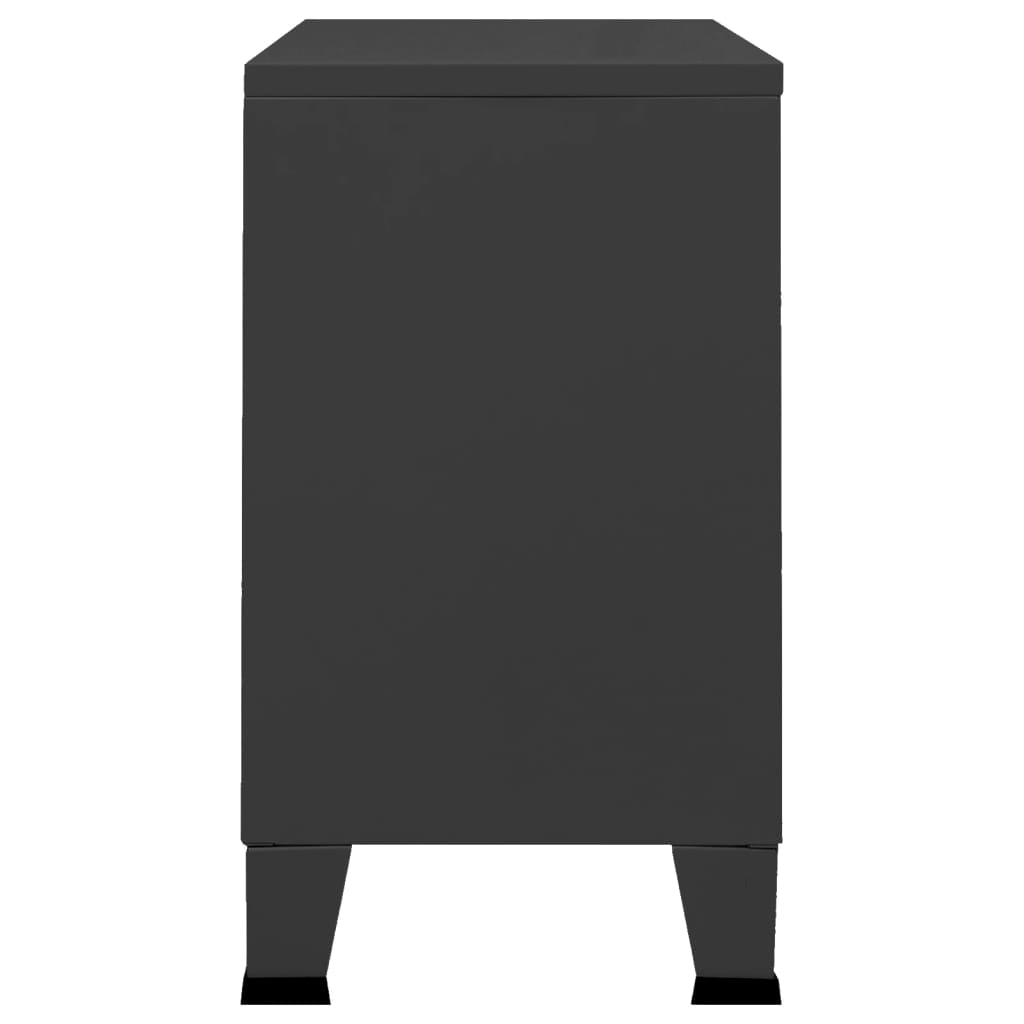 Dressoir industrieel 105x35x62 cm metaal en glas zwart