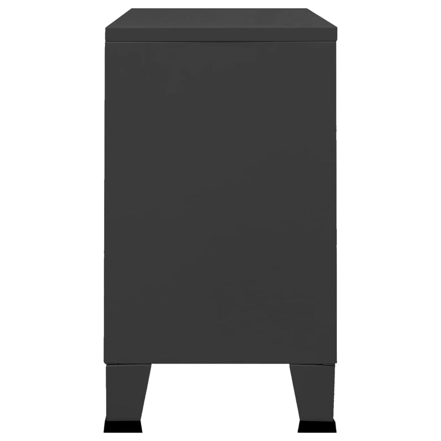 Dressoir industrieel 105x35x62 cm metaal en glas zwart