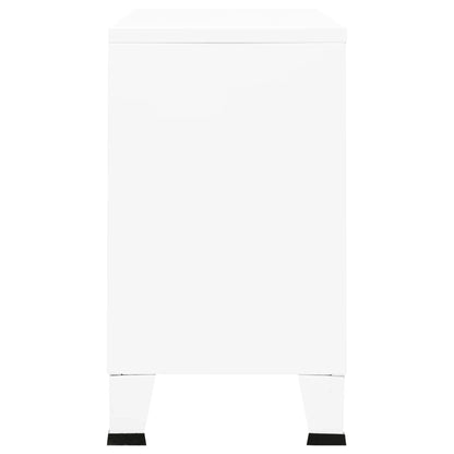 Dressoir Industrieel 05X35X62 Cm Metaal En Glas Wit