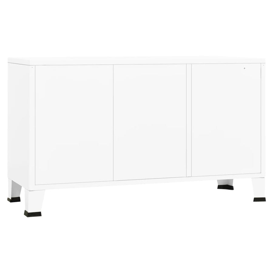 Dressoir Industrieel 05X35X62 Cm Metaal En Glas Wit