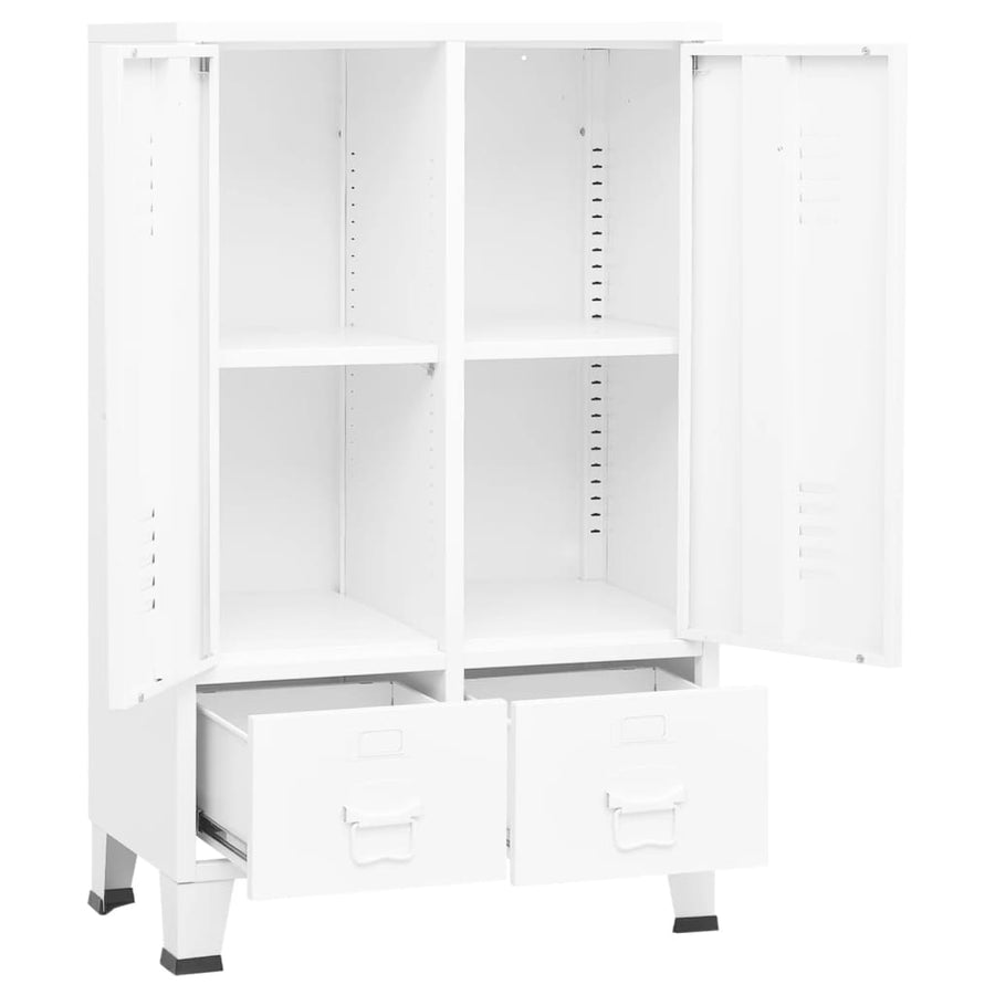 Kledingkast Industrieel 67X35X07 Cm Staal Wit