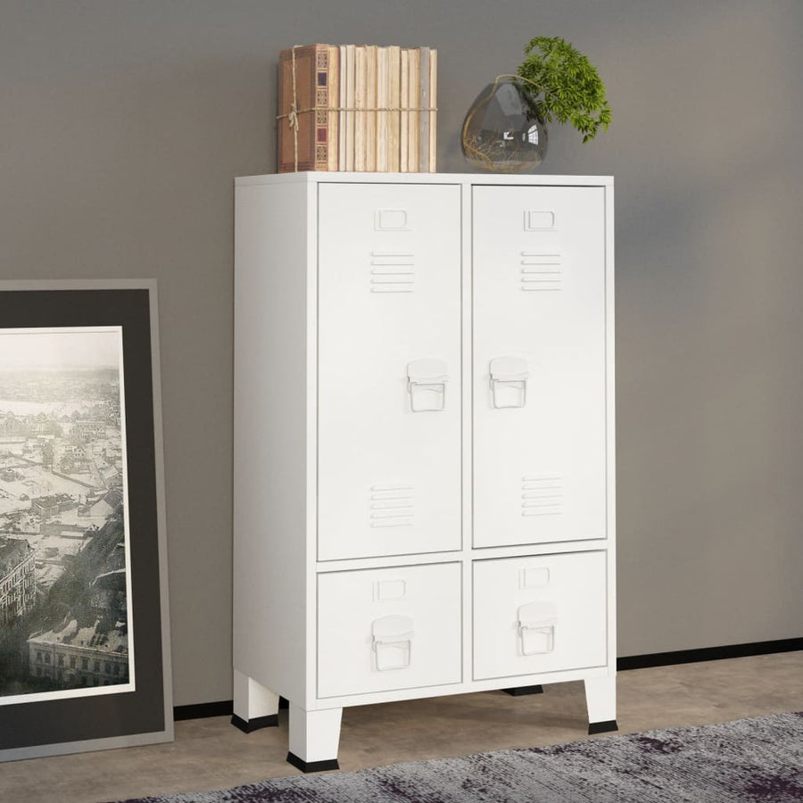 Kledingkast Industrieel 67X35X07 Cm Staal Wit