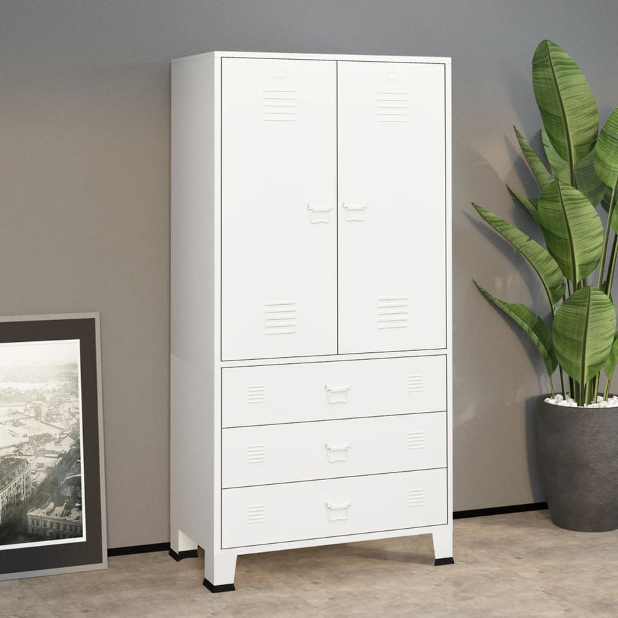 Kledingkast Industrieel 90X50X180 Cm Metaal Zwart