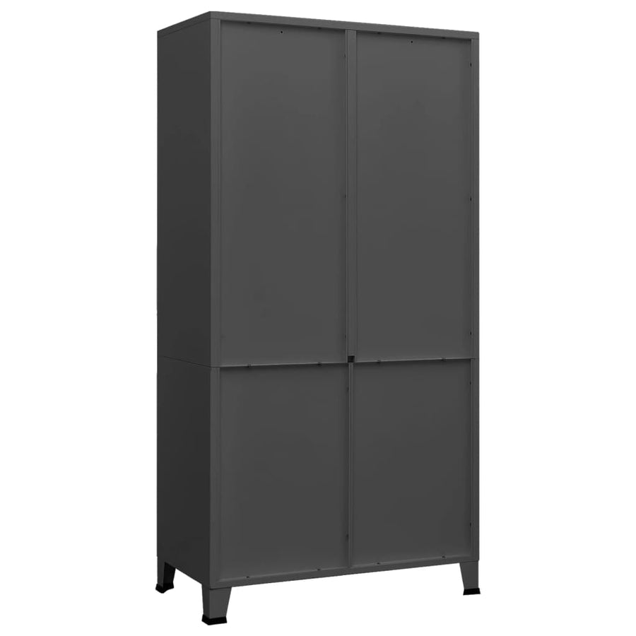Kledingkast industrieel 90x50x180 cm metaal antracietkleurig Antraciet