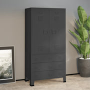 Kledingkast metaal 90x50x180 cm antraciet