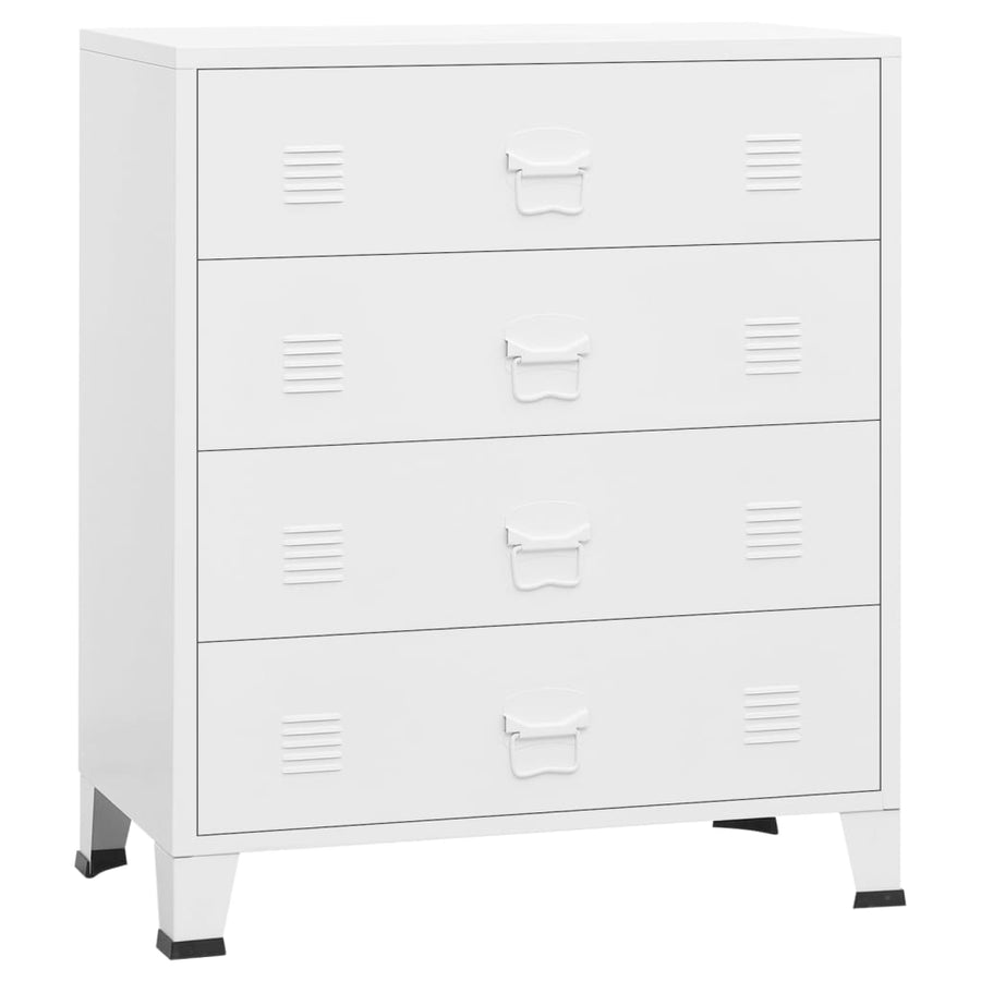 Ladekast Industrieel 78X40X93 Cm Metaal Wit