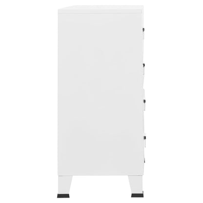Ladekast Industrieel 78X40X93 Cm Metaal Wit