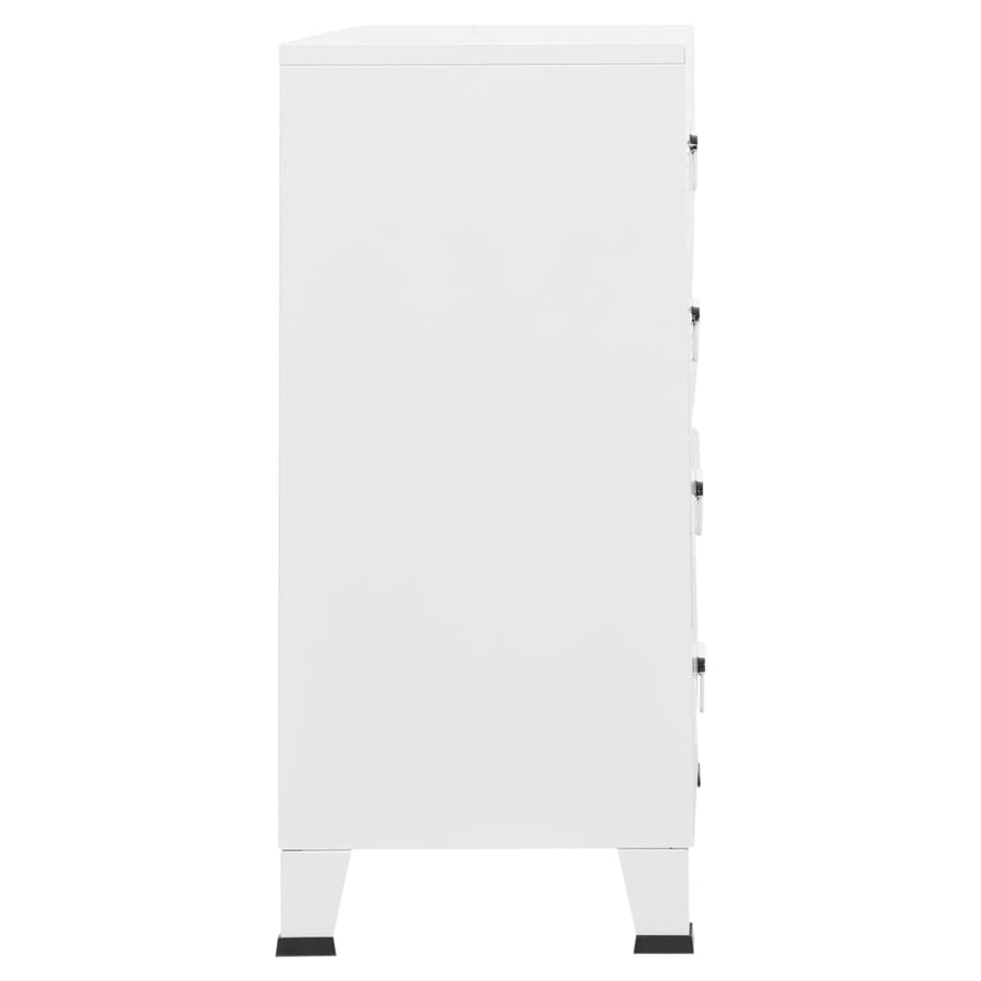 Ladekast Industrieel 78X40X93 Cm Metaal Wit