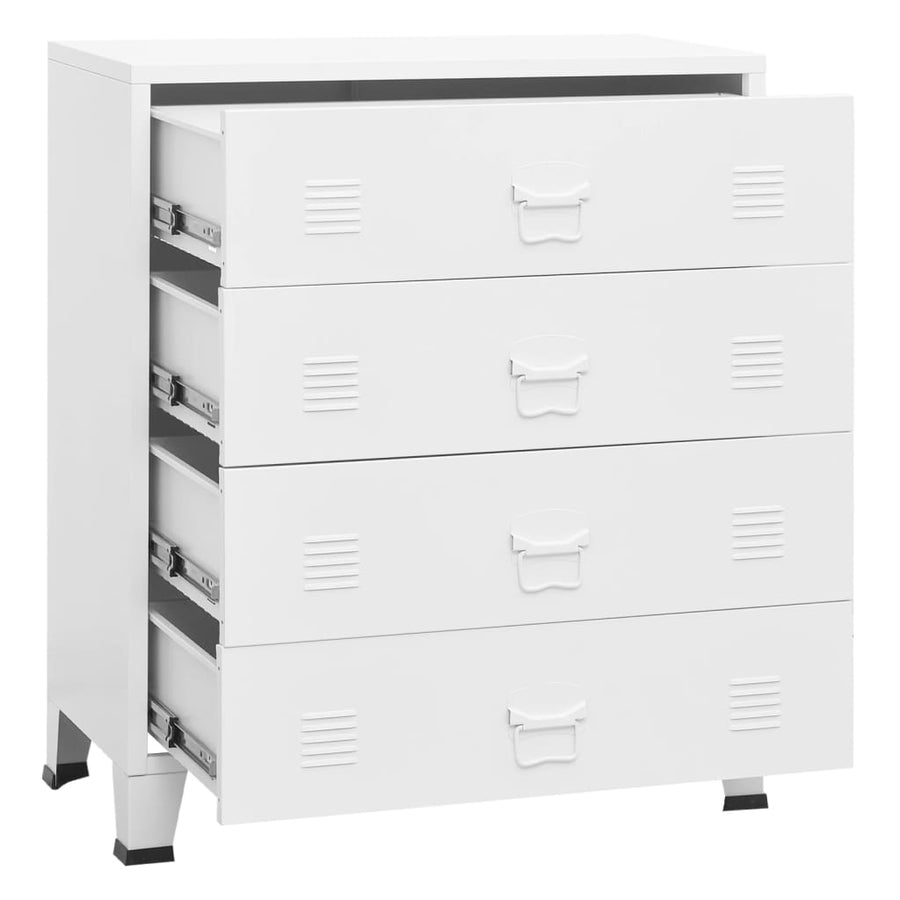 Ladekast Industrieel 78X40X93 Cm Metaal Wit