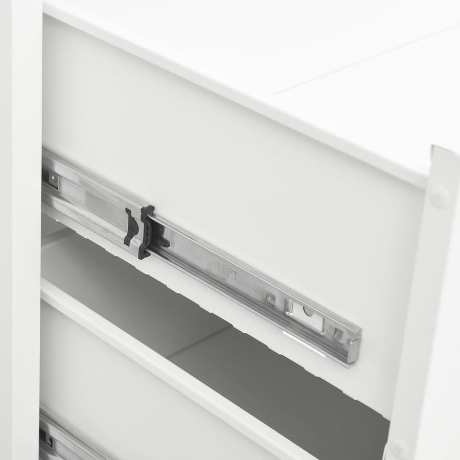 Ladekast Industrieel 78X40X93 Cm Metaal Wit