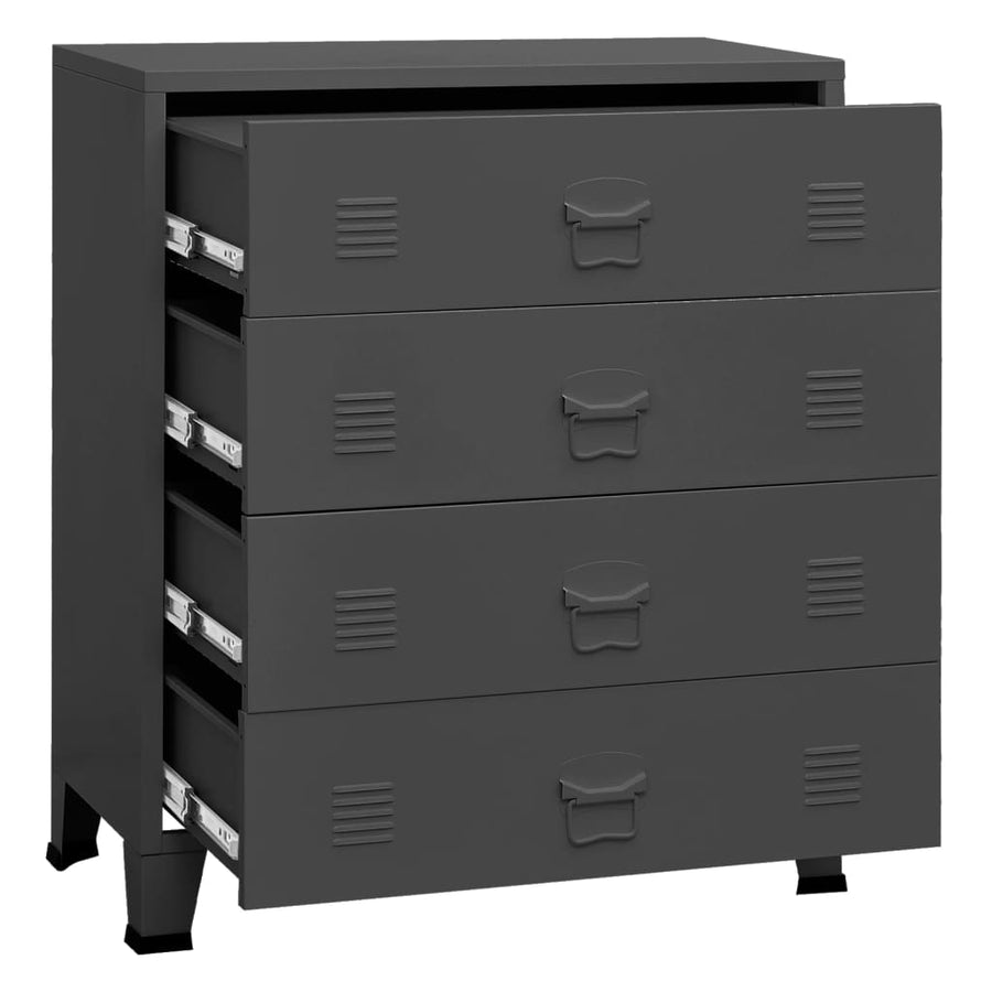 Ladekast Industrieel 78X40X93 Cm Metaal Kleurig Antraciet