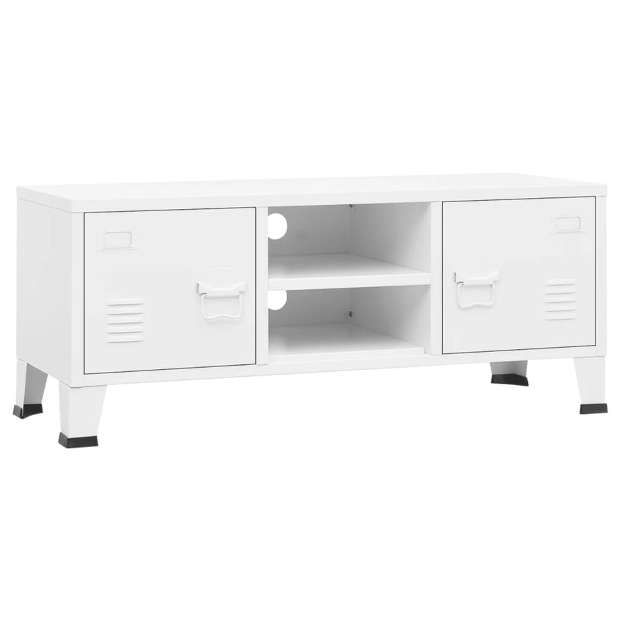 Tv-Meubel Industrieel 05X35X42 Cm Metaal Wit
