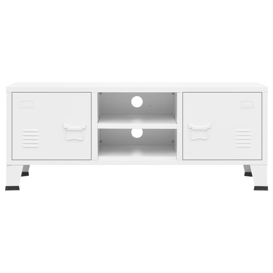 Tv-Meubel Industrieel 05X35X42 Cm Metaal Wit