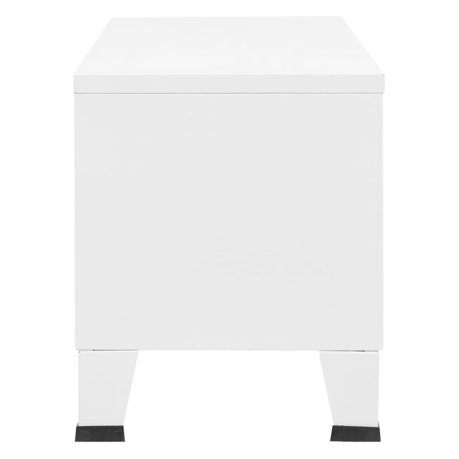 Tv-Meubel Industrieel 05X35X42 Cm Metaal Wit