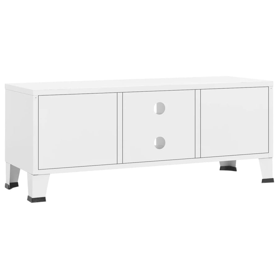 Tv-Meubel Industrieel 05X35X42 Cm Metaal Wit