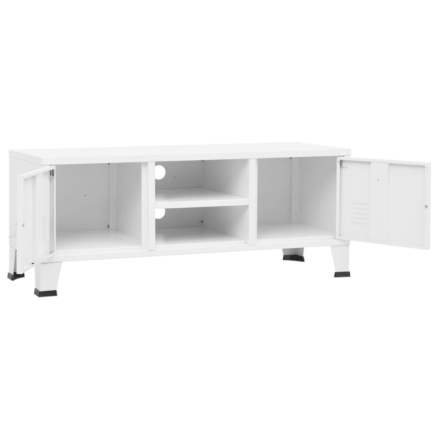 Tv-Meubel Industrieel 05X35X42 Cm Metaal Wit