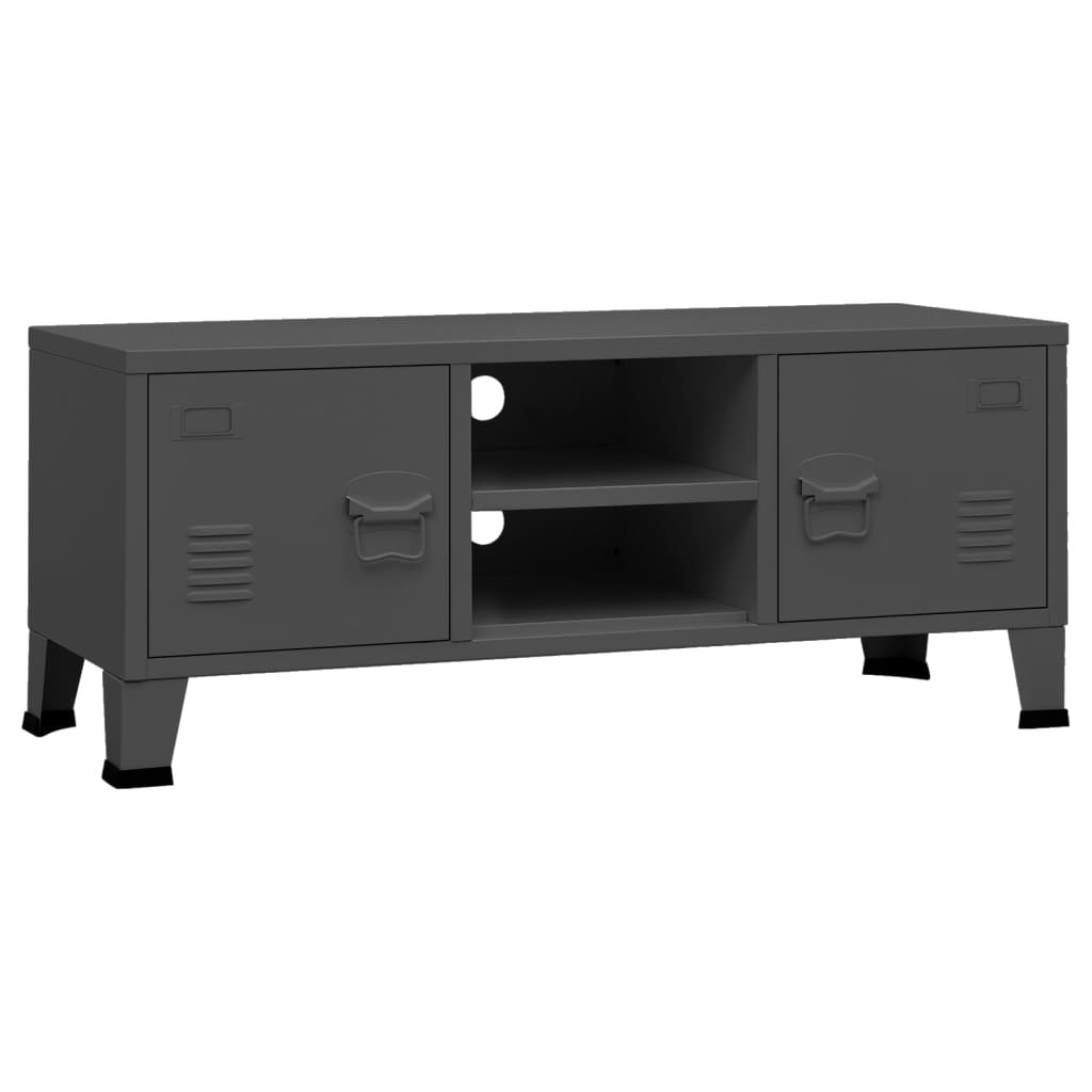Tv-Meubel Industrieel 05X35X42 Cm Metaal Kleurig Antraciet