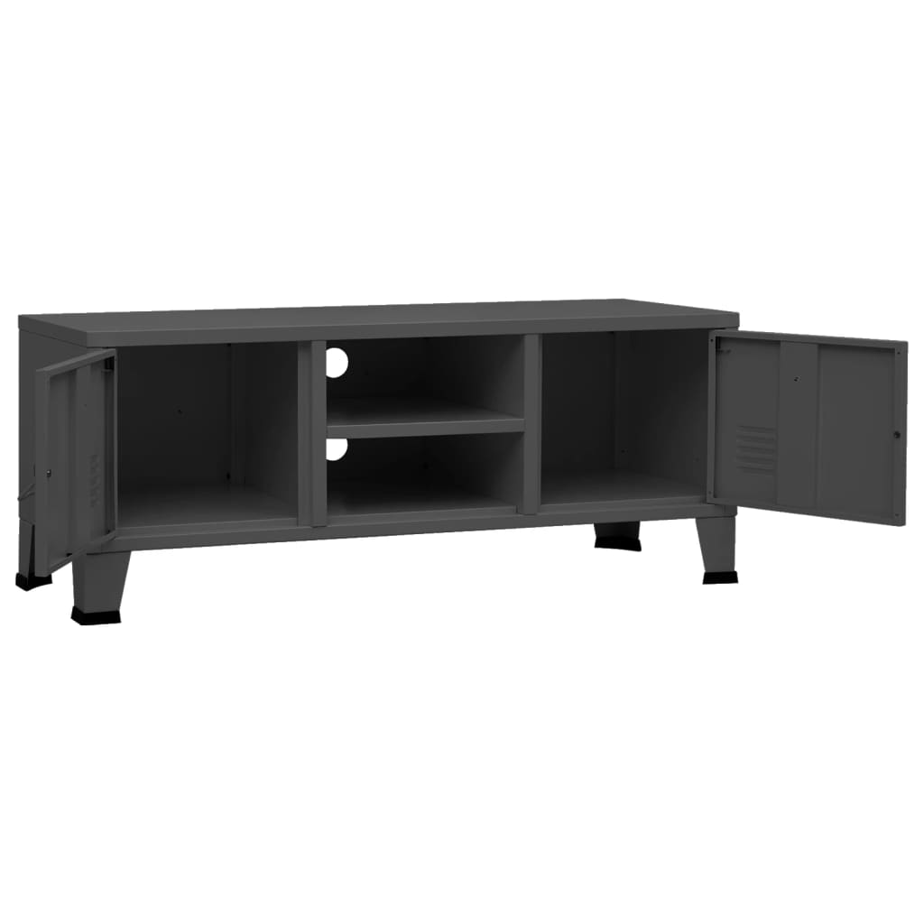 Tv-Meubel Industrieel 05X35X42 Cm Metaal Kleurig Antraciet