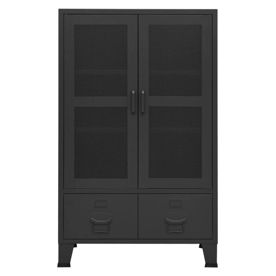 Opbergkast Industrieel 70X40X115 Cm Metaal Zwart