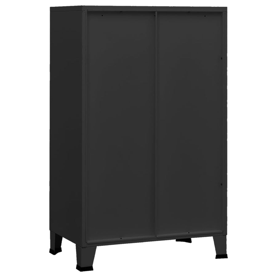 Opbergkast Industrieel 70X40X115 Cm Metaal Zwart