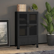Opbergkast 70x40x115 cm metaal zwart