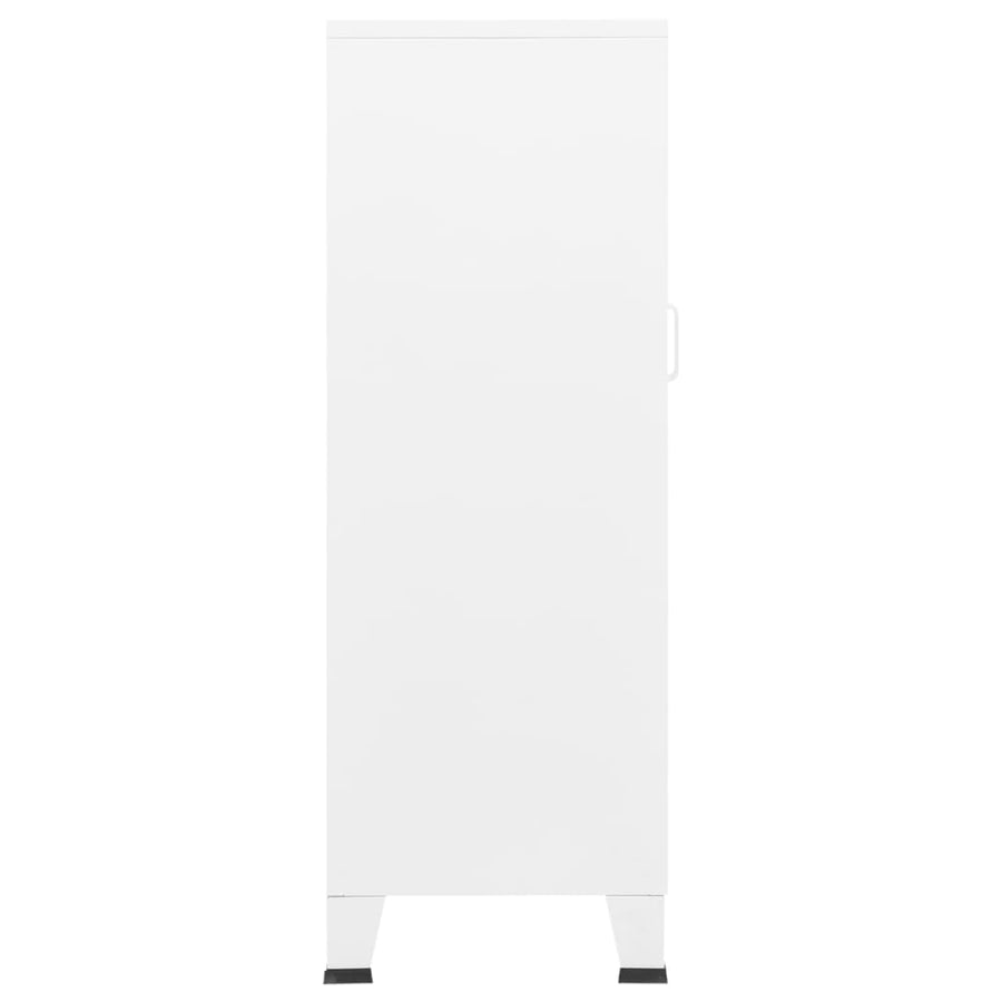 Opbergkast industrieel 70x40x115 cm metaal wit