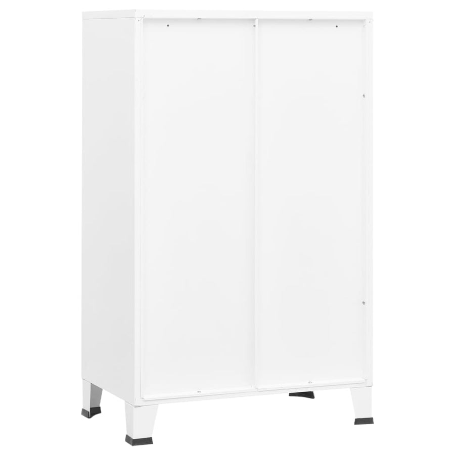 Opbergkast industrieel 70x40x115 cm metaal wit