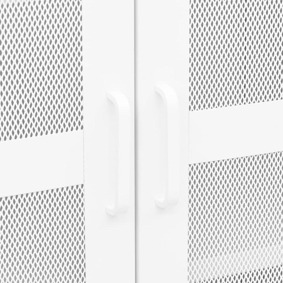 Opbergkast industrieel 70x40x115 cm metaal wit