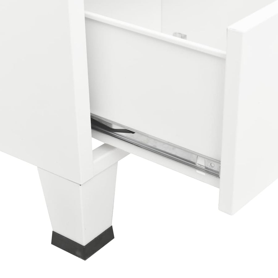 Opbergkast industrieel 70x40x115 cm metaal wit