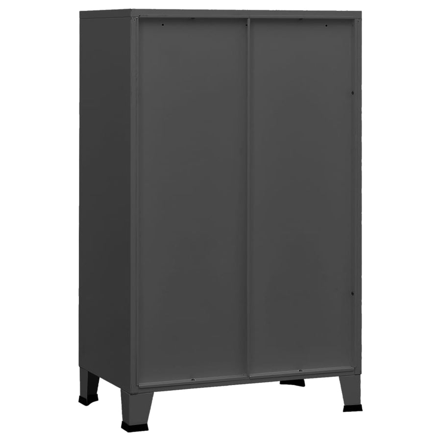 Opbergkast industrieel 70x40x115 cm metaal antracietkleurig