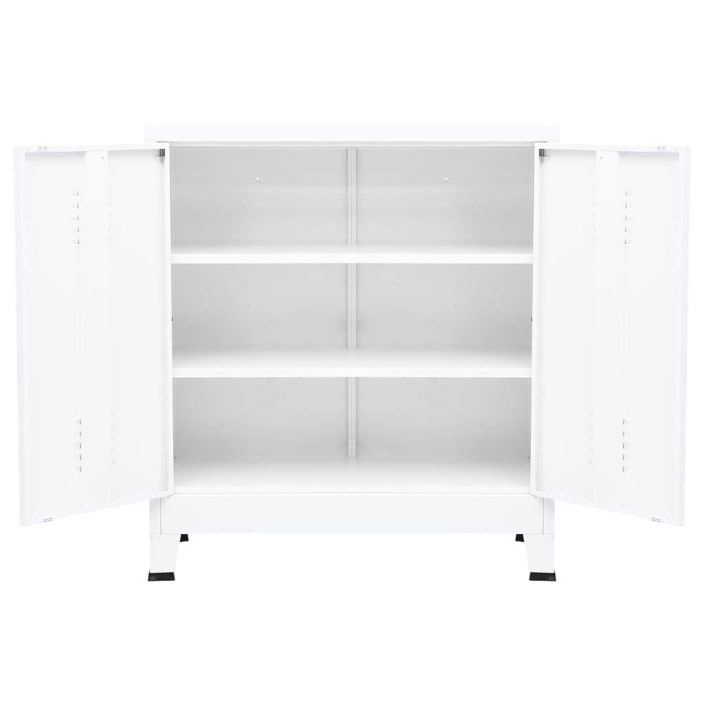Opbergkast Industrieel 90X40X100 Cm Staal Wit