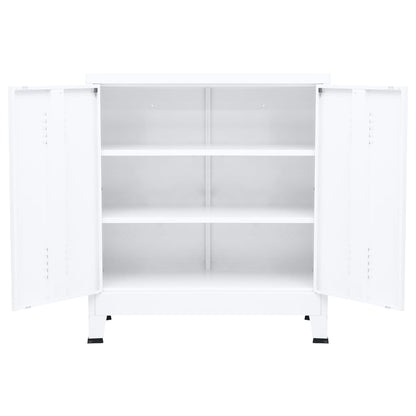 Opbergkast Industrieel 90X40X100 Cm Staal Wit